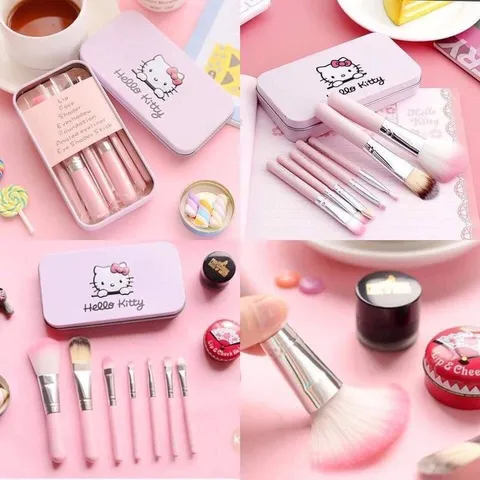 Set cọ trang điểm Kitty 7 món kèm hộp nhôm