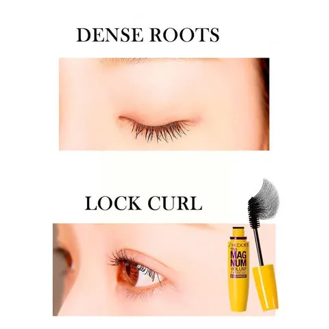 Mascara  Vàng 3D sợi tơ tằm làm cong dày  màu đen không thấm nước khô nhanh không lem không trôi