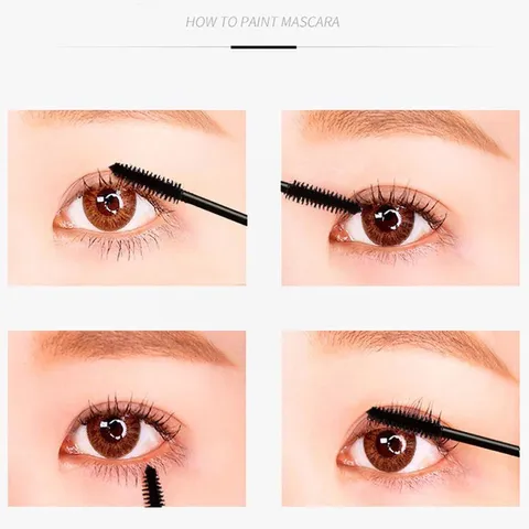 Mascara  Vàng 3D sợi tơ tằm làm cong dày  màu đen không thấm nước khô nhanh không lem không trôi