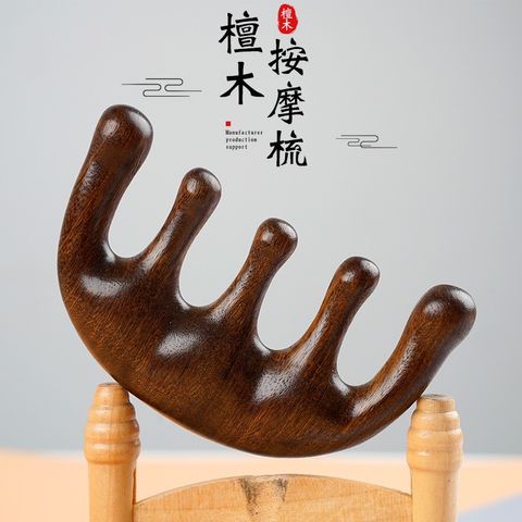Lược gỗ đàn hương massage da đầu đả thông kinh lạc chải tóc giảm đau đầu giúp tóc bồng bềnh suôn mượt