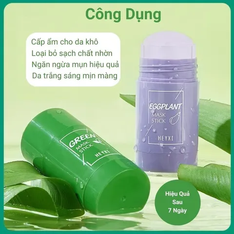 Thanh Lăn Mặt Nạ Cà Tím Trắng Da, Thanh Lăn Mặt Nạ Đất Sét Trắng Da Sạch Mụn Kiềm Dầu