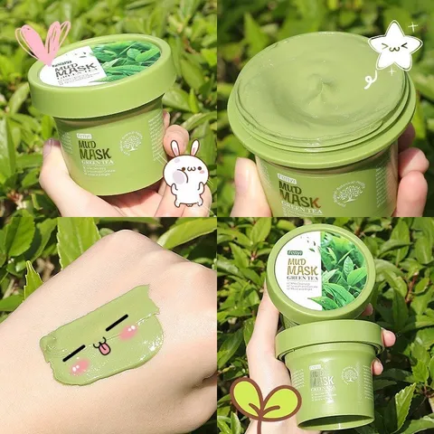 Mặt nạ đất sét Fenyi tinh chất trà xanh giảm mụn đầu đen kiềm dầu dưỡng trắng 100g 777090
