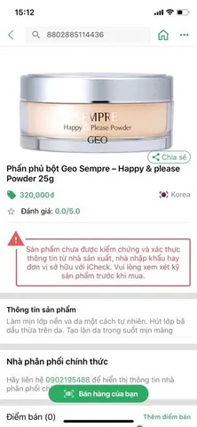 PHẤN PHỦ BỘT GEO SEMPRE HAPPY & PLEASE POWDER 777157