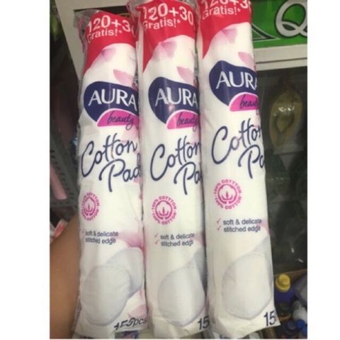 Bông tẩy trang cotton Aura 150 miếng - Anh 777195
