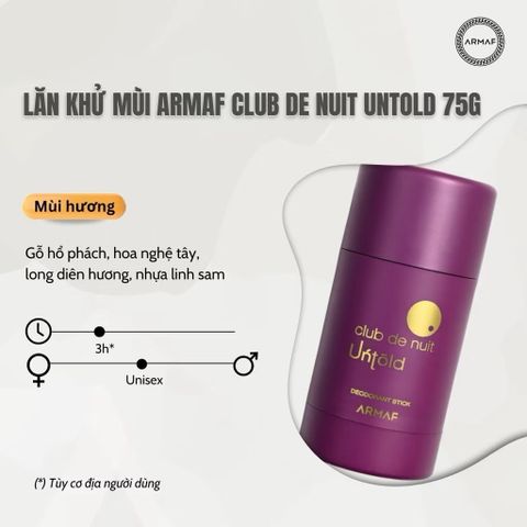 Lăn khử mùi ARMAF Club De Nuit Woman 75g Chính hãng