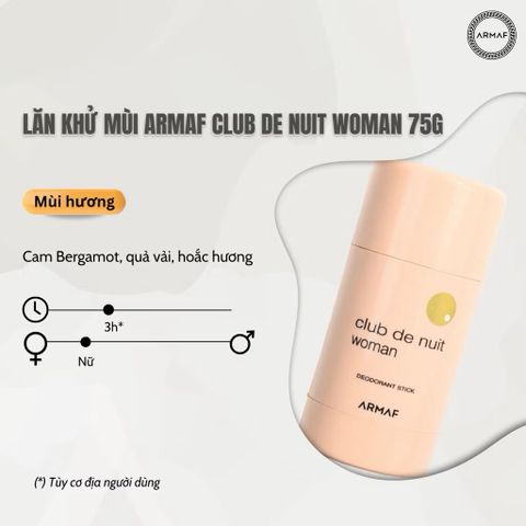 Lăn khử mùi ARMAF Club De Nuit Woman 75g Chính hãng