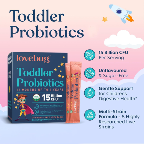 Men vi sinh LOVEBUG Dạng bột dễ uống | Dành cho trẻ từ 12 tháng đến 4 tuổi | 60 gói