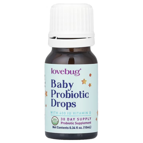 Men vi sinh Lovebug Drops Organic chứa 5 tỉ lợi khuẩn cho bé 0 - 24 tháng tuổi 0.34fl oz(10ml)