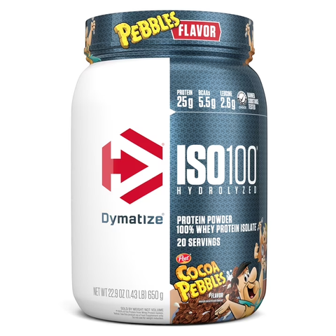 Bột protein whey thủy phân Dymatize ISO100, hương vị cacao pebbles, 20 khẩu phần