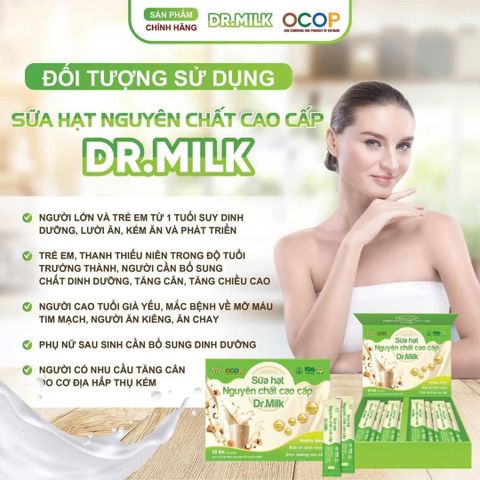 Sữa hạt nguyên chất cao cấp Dr.Milk  20 gói x 25gram TTB Group (H/20g)