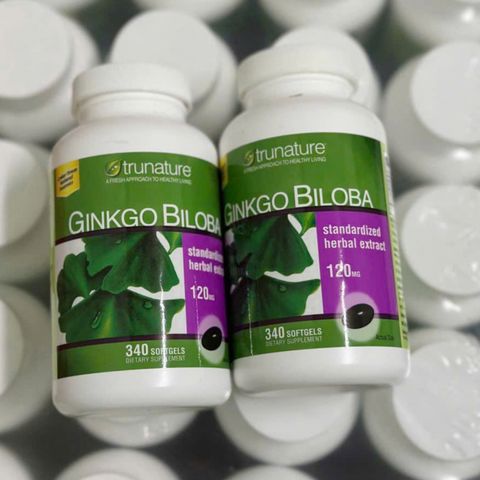 Viên uống Tăng cường tuần hoàn não TruNature Ginkgo Biloba 120 mg 340 viên - Hỗ trợ trí nhớ - Giảm rối loạn tiền đình - S/P Chuẩn Mỹ