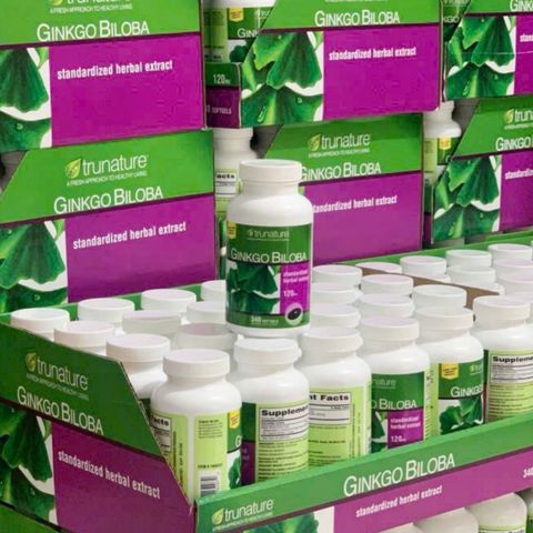 Viên uống Tăng cường tuần hoàn não TruNature Ginkgo Biloba 120 mg 340 viên - Hỗ trợ trí nhớ - Giảm rối loạn tiền đình - S/P Chuẩn Mỹ