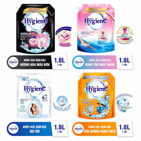 Nước Giặt Đậm Đặc Hygiene Expert Wash Túi 1.8L (1800ml) - Chính Hãng Thái Lan Đủ 4 Mùi Hương