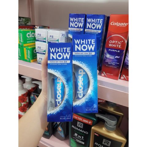 Kem đánh răng Closeup White Now - Trắng Bật Tông 3X TỨC THÌ với Công nghệ Ánh Sáng Xanh 100g