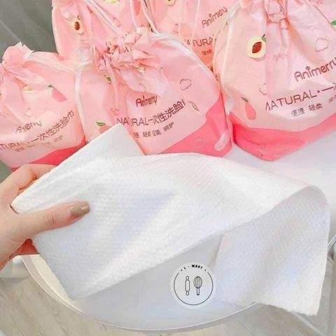 Set 2 Cuộn Khăn Mặt Cuộn Animerry Dùng 1 Lần – Khăn Lau Khô Lau Ướt Tẩy Trang Thiết Kế Túi Rút Tiện Lợi