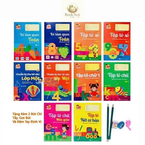 bộ 10 quyển luyện viết cho bé tập tô chữ số nét cơ bản chuẩn bị vào lớp 1