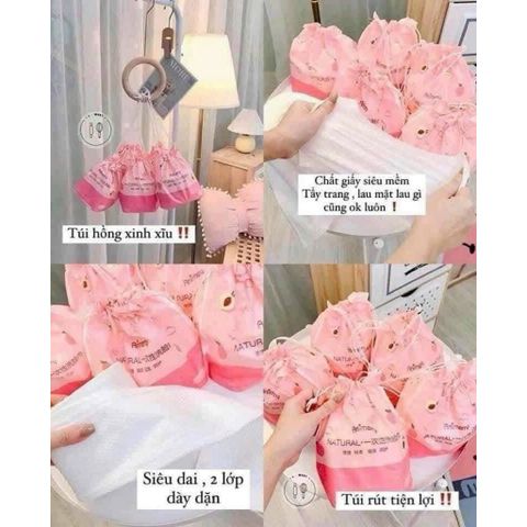 Set 2 Cuộn Khăn Mặt Cuộn Animerry Dùng 1 Lần – Khăn Lau Khô Lau Ướt Tẩy Trang Thiết Kế Túi Rút Tiện Lợi