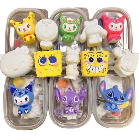 bộ tô tượng cho bé – set 10 tượng thạch cao kèm màu và bút vẽ sáng tạo