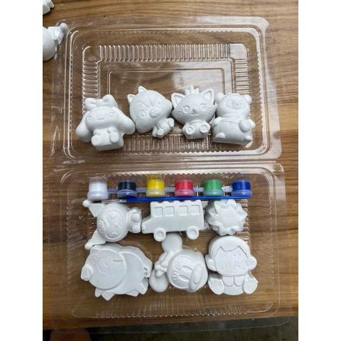 bộ tô tượng cho bé – set 10 tượng thạch cao kèm màu và bút vẽ sáng tạo