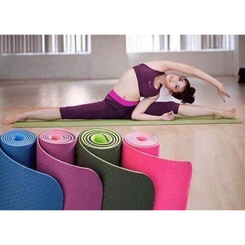 Thảm Yoga TPE 2 Lớp Cao Cấp Dày 8mm – Êm Ái, Chống Trượt, Bám Sàn Tốt