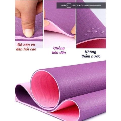 Thảm Yoga TPE 2 Lớp Cao Cấp Dày 8mm – Êm Ái, Chống Trượt, Bám Sàn Tốt