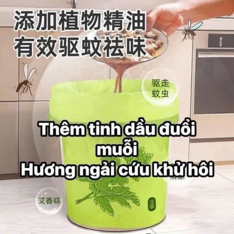 túi đựng rác ngải cứu – khử mùi hiệu quả, hạn chế côn trùng, thân thiện môi trường