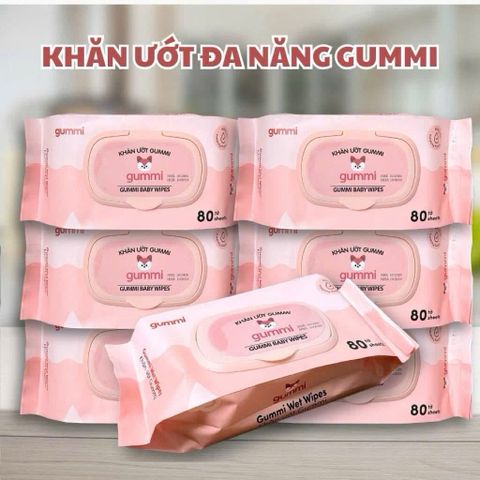 thùng 10 bịch khăn ướt gummi chính hãng – mềm mại, tiện lợi cho cả gia đình
