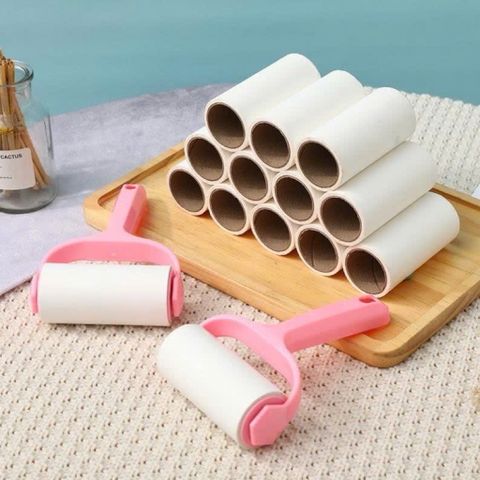 set cây lăn bụi kèm 6 lõi thay thế – làm sạch quần áo, sofa, chăn ga cực tiện