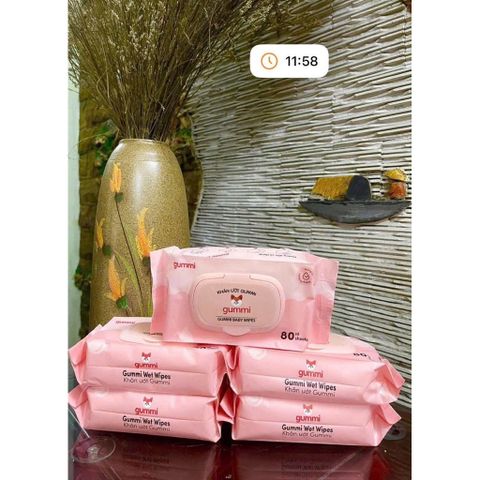 thùng 10 bịch khăn ướt gummi chính hãng – mềm mại, tiện lợi cho cả gia đình