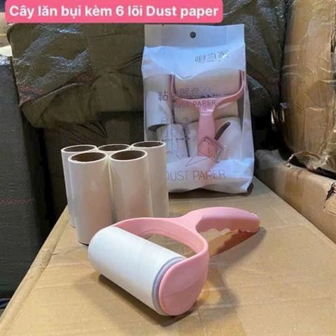 set cây lăn bụi kèm 6 lõi thay thế – làm sạch quần áo, sofa, chăn ga cực tiện