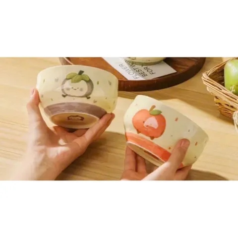 set 4 bát sứ trái cây họa tiết dễ thương giao mẫu ngẫu nhiên