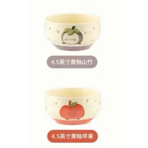 set 4 bát sứ trái cây họa tiết dễ thương giao mẫu ngẫu nhiên