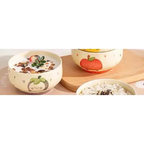 set 4 bát sứ trái cây họa tiết dễ thương giao mẫu ngẫu nhiên