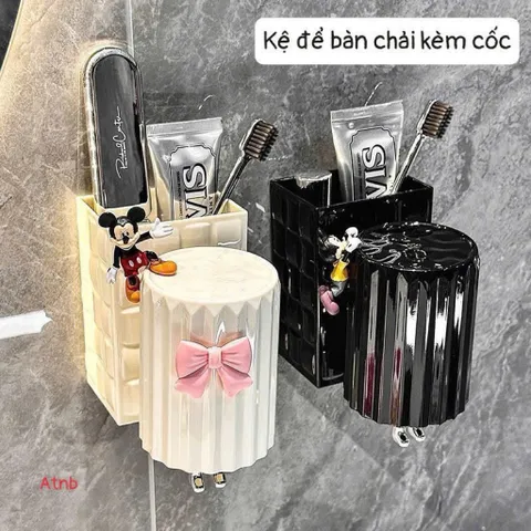 🔥 HOT TREND 2026 – GIÁ ĐỰNG BÀN CHẢI DÁN TƯỜNG SIÊU XINH 🔥( tặng kèm phụ kiện nơ)