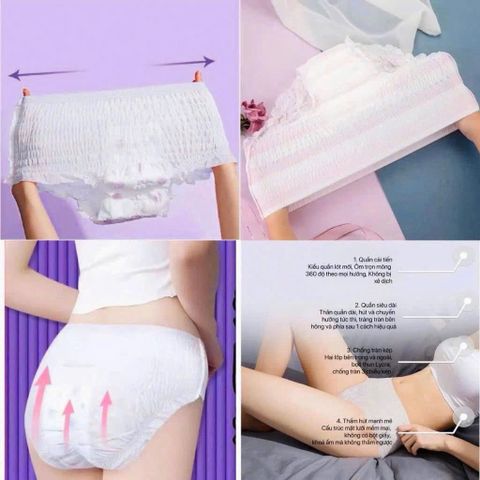 BVS Dạng Quần Enjoy Lady Cao Cấp (Bịch Lớn 50 Miếng) – Bỉm Quần Chống Tràn Thông Minh Khô Thoáng