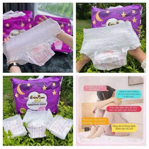BVS Dạng Quần Enjoy Lady Cao Cấp (Bịch Lớn 50 Miếng) – Bỉm Quần Chống Tràn Thông Minh Khô Thoáng