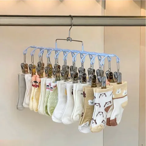 Móc Vòm 20 Kẹp Treo Quần Áo Đa Năng (Size 37cm) – Giàn Móc Kẹp Phơi Tất, Đồ Lót, Đồ Cho Bé Bằng Thép Bọc