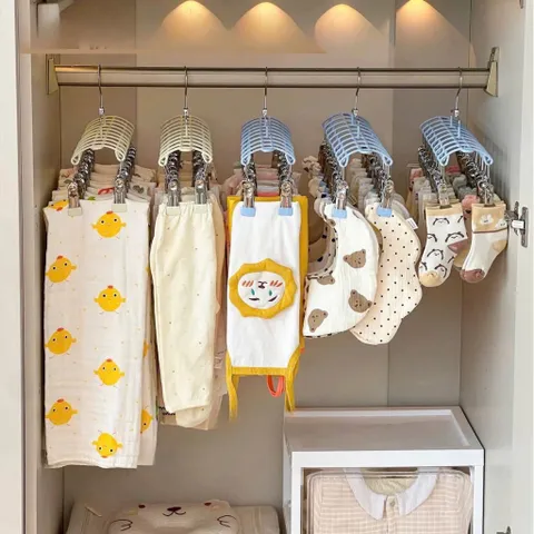 Móc Vòm 20 Kẹp Treo Quần Áo Đa Năng (Size 37cm) – Giàn Móc Kẹp Phơi Tất, Đồ Lót, Đồ Cho Bé Bằng Thép Bọc