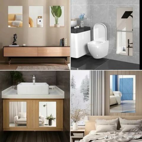 Gương Dán Tường chữ nhật Toàn Thân – Nhẹ, Bền, Dễ Lắp Đặt