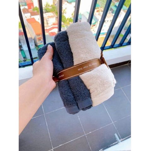 Set 2 Khăn Tắm Muji Xuất Nhật Cao Cấp – Siêu Mềm Mại, Thấm Hút Nước Cực Tốt (60x120cm)