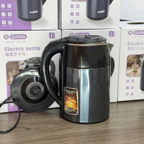 Ấm Siêu Tốc 2 Lớp Cách Nhiệt 2L – Bình Đun Nước Siêu Tốc Lõi Inox 304 Chống Bỏng, Tự Ngắt An Toàn