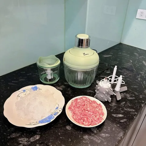 máy xay thịt amey 2 cối thủy tinh đa năng – tặng bộ phụ kiện 3 món tiện ích