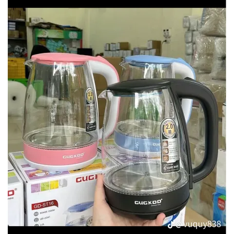 Ấm Siêu Tốc Thủy Tinh GUGKDD GD-ST16 - Công Suất 1500W, Đèn LED Sang Trọng