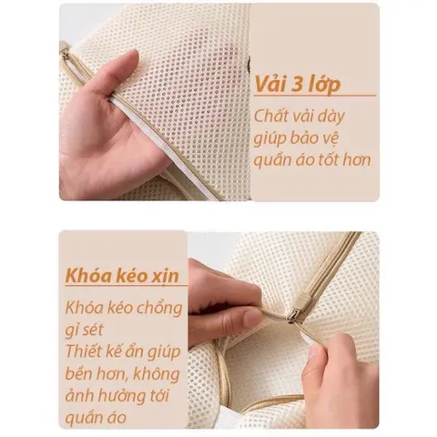 Set 6 Túi Giặt Đồ Cao Cấp 2 Lớp Dày Dặn – Bảo Vệ Quần ÁO, Đồ Lót Không Bị Bai Chão, Xù Lông