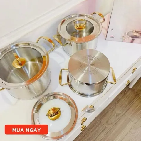 Bộ 3 nồi Misu inox 304 cao cấp đáy3 lớp nguyên khối – sang trọng dùng được cho mọi gian bếp
