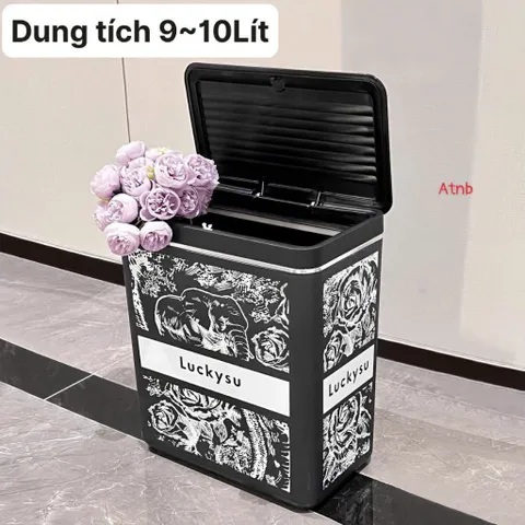 Thùng Rác 10L Nắp Ấn Cao Cấp – Thùng Rác Decor Phòng Ngủ, Phòng Khách, Nhà Bếp