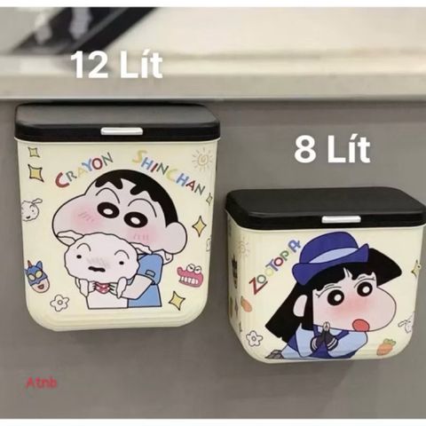 Thùng Rác Treo Tủ Bếp Thông Minh Shin Cậu Bé Bút Chì - Nắp Đậy Kín, Chống Mùi, Tiết Kiệm Không Gian