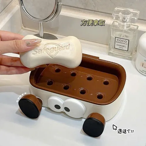 Kệ Đựng Xà Phòng Dán Tường Hình Mắt To Ngộ Nghĩnh - Khay Xà Bông Có Lỗ Thoát Nước Tiện Lợi