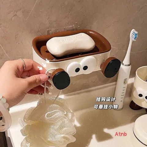 Kệ Đựng Xà Phòng Dán Tường Hình Mắt To Ngộ Nghĩnh - Khay Xà Bông Có Lỗ Thoát Nước Tiện Lợi