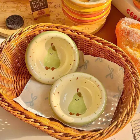 Set 4 Bát Sứ Chấm Nước Chấm Hoạ Tiết Trái Cây Dễ Thương – Chén Nước Mắm Mini Trang Trí Bàn Ăn